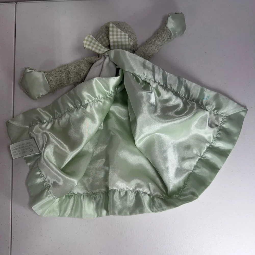 Bearington Baby OS Frog Lovey Security Blanket Leap Frog Leap Satin Trim Green